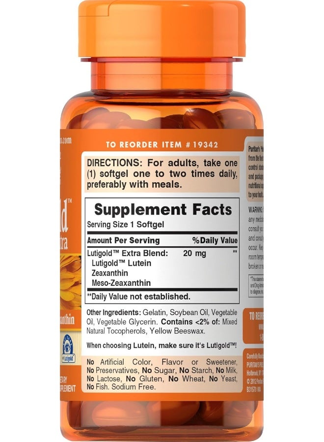 Puritan's Pride Healthy Eyes Lutigold Extra Soft Gels, 60 Count - Image 3